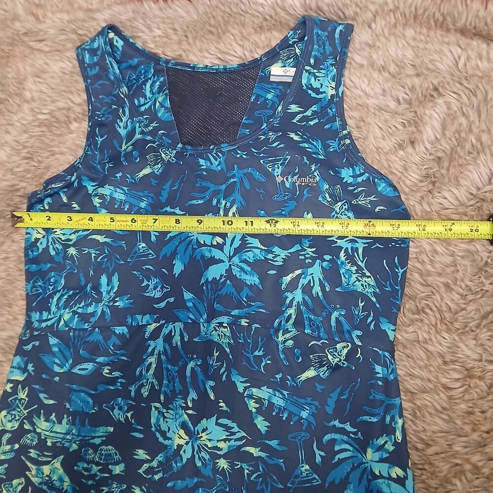 Columbia Active Freezer III Women’s Dress Large Blue Tropical Print Activewear - Picture 3 of 8